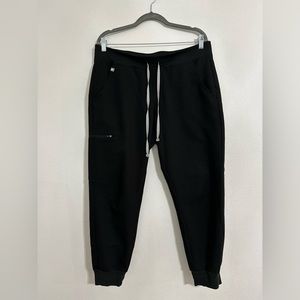 Used Zamora Jogger Black Scrub Pants Large Petite